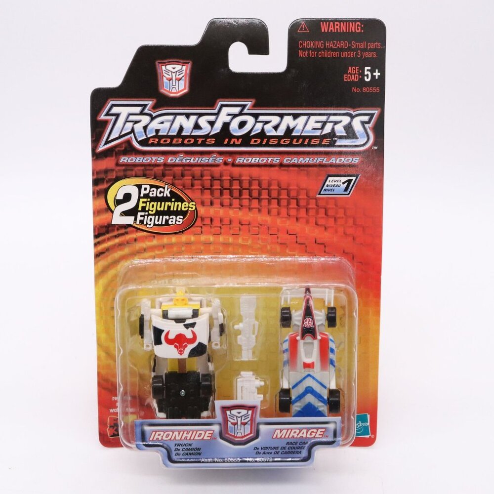 Transformers IRONHIDE & MIRAGE 2 Pack Action Figures RID Hasbro 2001 New on Card